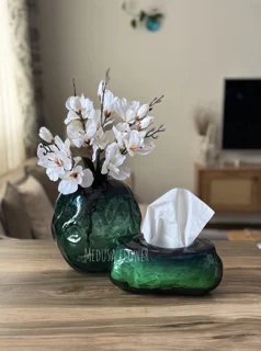 گلدان گرد دفرمه شیشه ای کله غازی