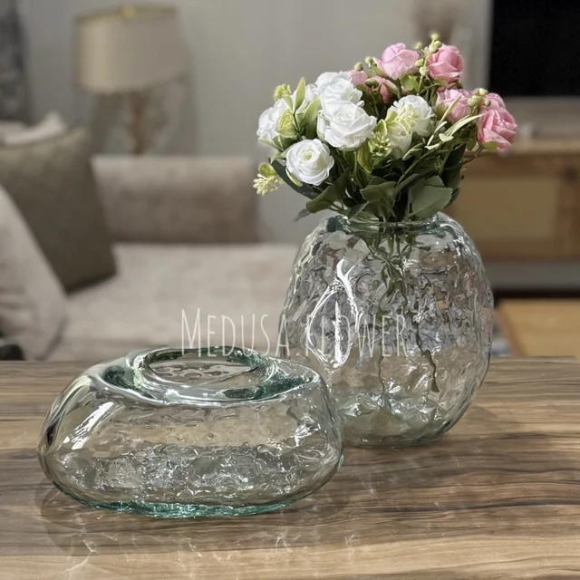 جا دستمال کاغذی شیشه ای دفرمه شفاف بی رنگ